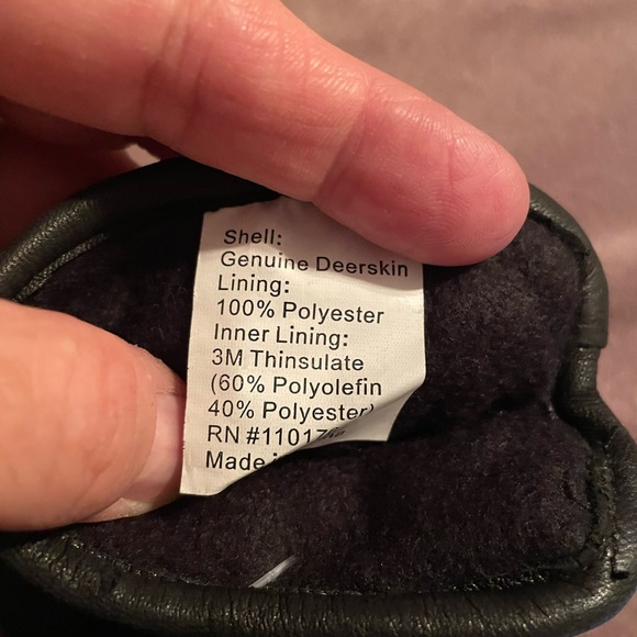 Women’s deerskin black leather gloves lined 40g 3M Thinsulate - size Medium - Picture 10 of 10